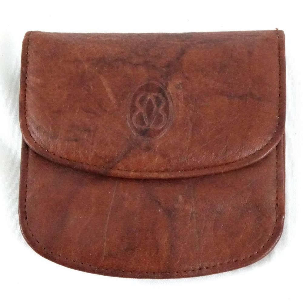 Buxton Wallet, Brown Leather Coin Purse, Small Bill Holder, Marbled Look Finish,